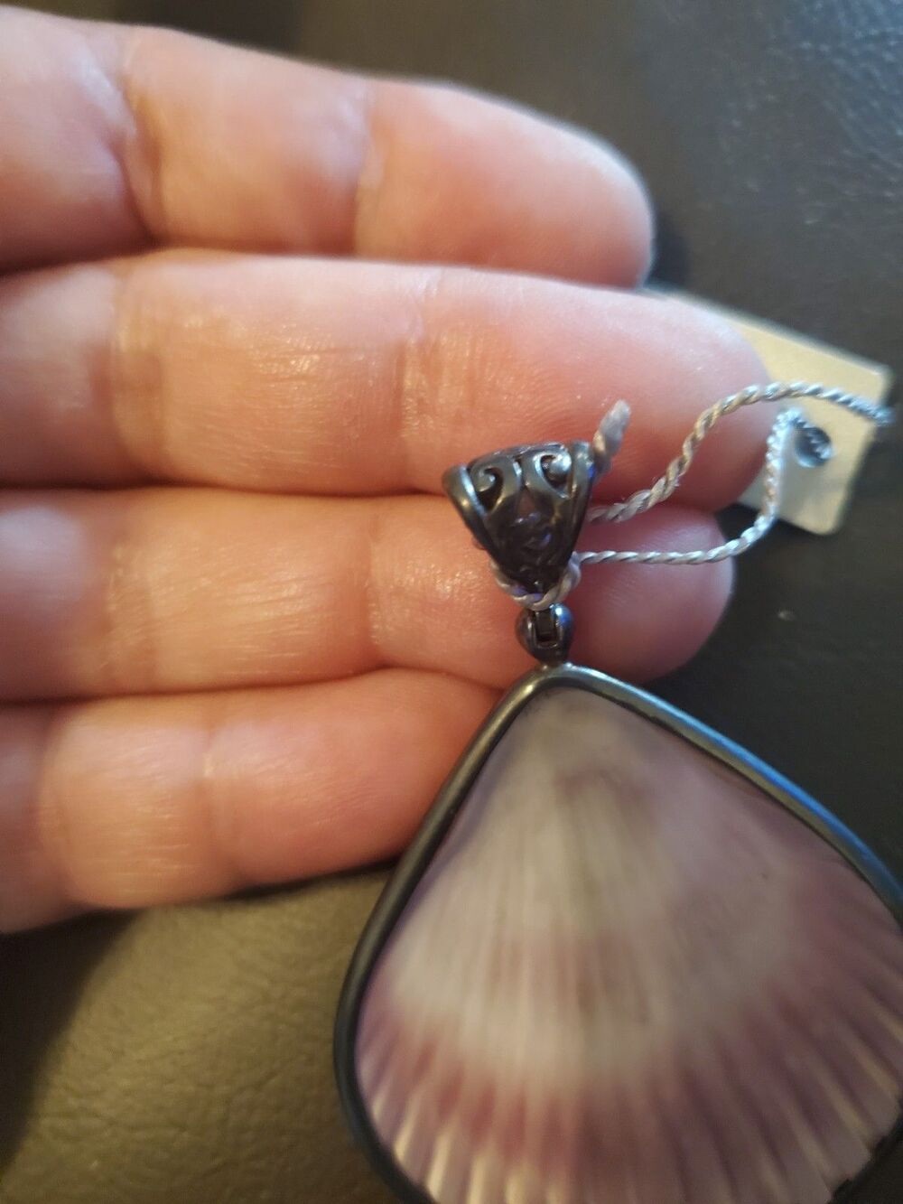 Starborn Creations 925 Silver Pendant With Natural Shell, Mother Of Pearl And... - Picture 10 of 11